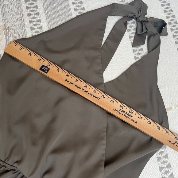 The Impeccable Pig Women's Halter Neck Romper Jumpsuit Gray Summer Outfit Large - Picture 10 of 11